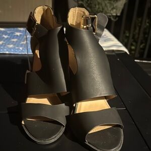 American Eagle by Payless Black Open-Toe Heels